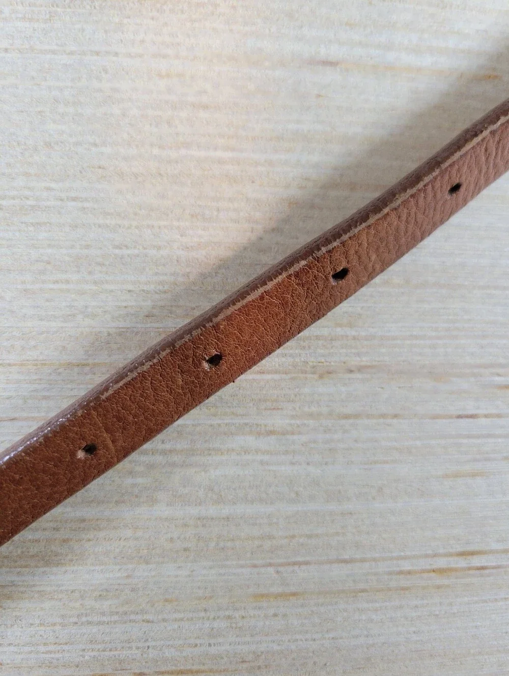 Cobalt Brown Italian Leather Double Layer Skinny Metal Studded Belt M/L